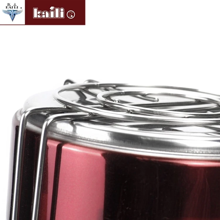 Stainless steel color double-layer heat-insulating and heat-preserving lunch box, anti-overflow sealed pot and basket multi-layer bento box detail image 5