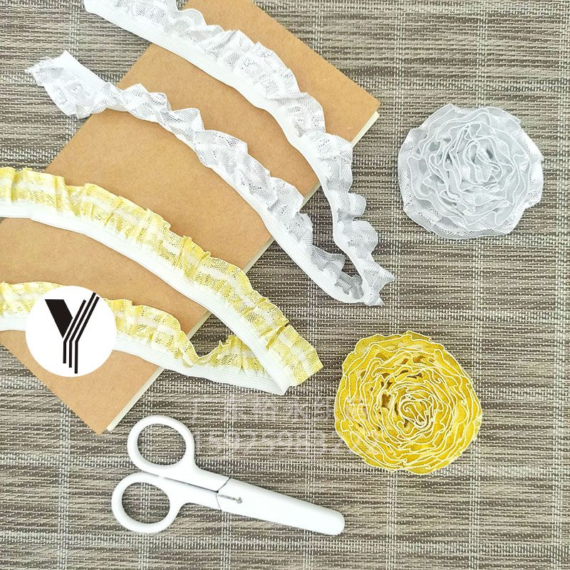 Manufacturers Spot Gold And Silver Onion Wooden Ear Lace Elastic Elastic Ribbon Nylon Clothing Hem Women's Culottes Accessories