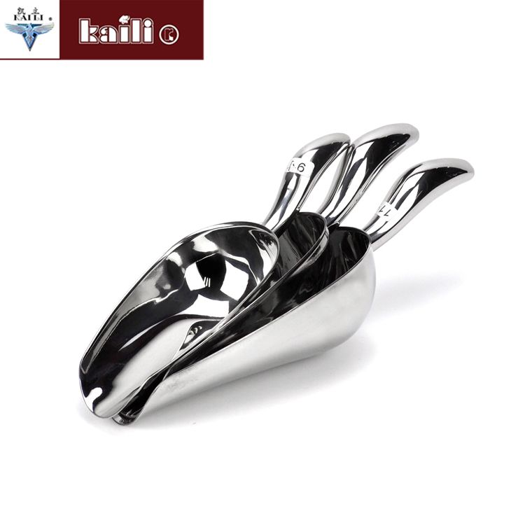 不锈钢加厚弯柄圆铲超市豆铲大米铲面粉铲瓜子干果铲奶茶店冰铲