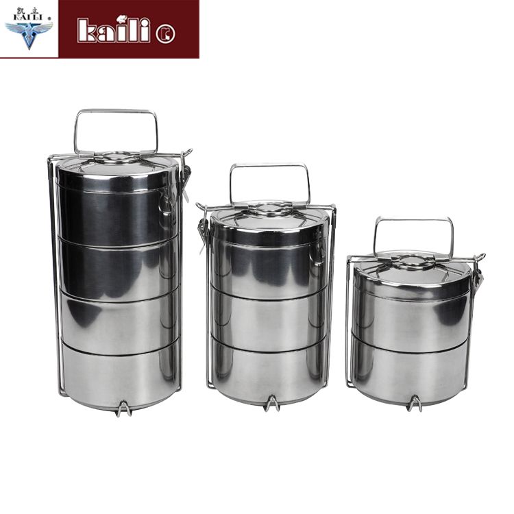 Stainless steel double-layer heat-insulating and heat-preserving lunch box, anti-overflow sealed pot and basket multi-layer bento box