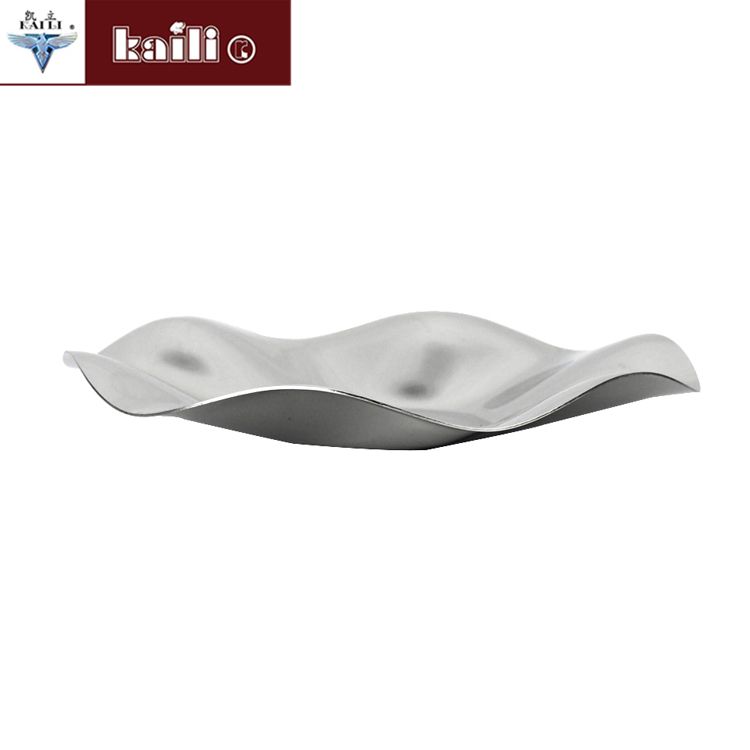 Stainless steel lotus leaf fruit plate, pastry plate, fruit plate tray, creative candy, snack and dried fruit plate Item Picture