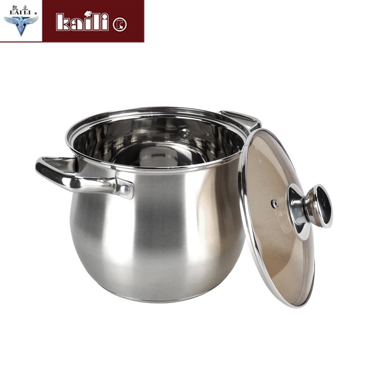 Stainless steel double-bottom extra-high pot, large-capacity soup pot, deepened and thickened stainless steel porridge cooking pot, soup pot details Picture