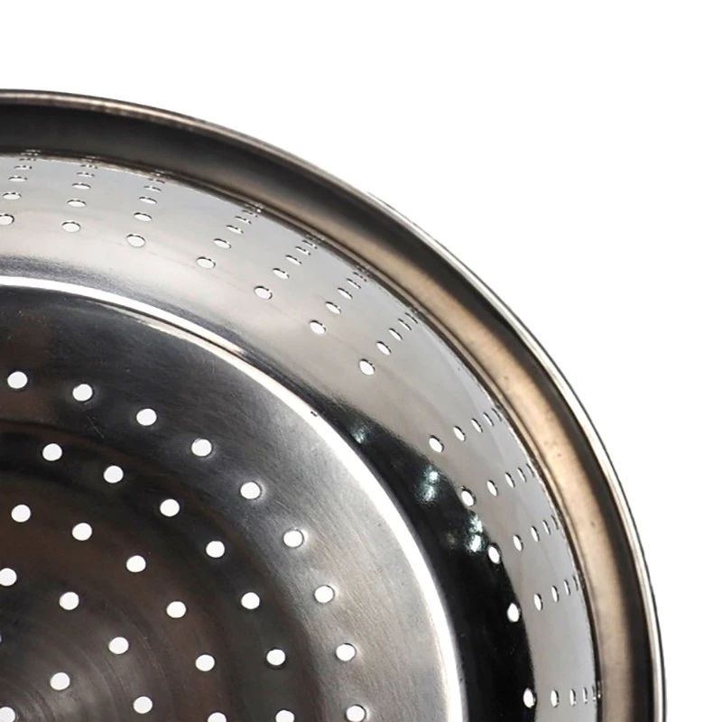 Stainless steel thickened single-handle small hole fruit basket, vegetable washing basin, draining basket, multi-purpose kitchen basket detail image 4
