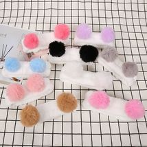 厂家直销韩版可爱熊猫毛球束发带运动化妆美容头巾 手工发箍头饰