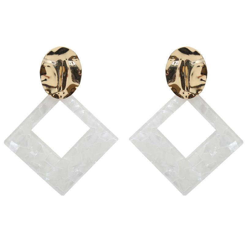 European and American fashionable iron sheet spliced acrylic sheet ladies' cool ear studs