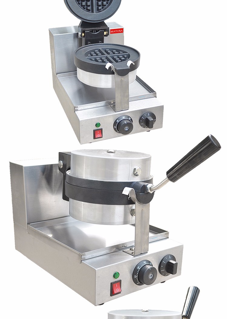 Horno de waffle rotativo eléctrico comercial FY-2205F máquina de muffins de una sola cabeza para cafeterías grizzard snack equipment detail image 5