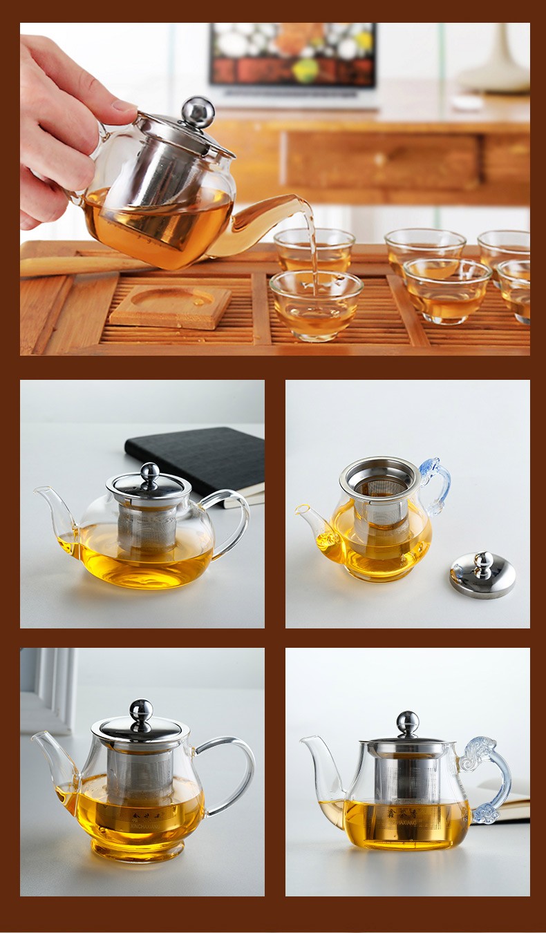 批发人工吹制高硼硅耐热玻璃壶隔漏茶壶茶杯茶具详情10