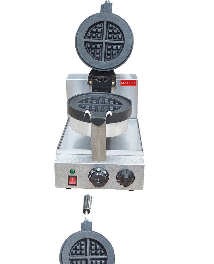 Horno de waffle rotativo eléctrico comercial FY-2205F máquina de muffins de una sola cabeza para cafeterías grizzard snack equipment detail image 4