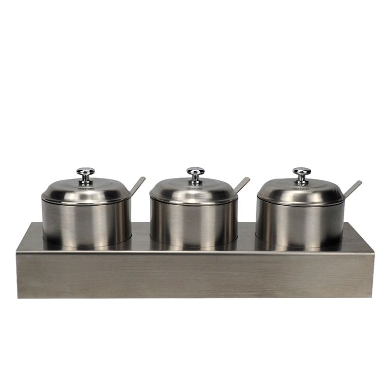 304 stainless steel three-flavor seasoning box, seasoning rack, household seasoning jar, monosodium glutamate and chicken essence jar, enlarged and thickened