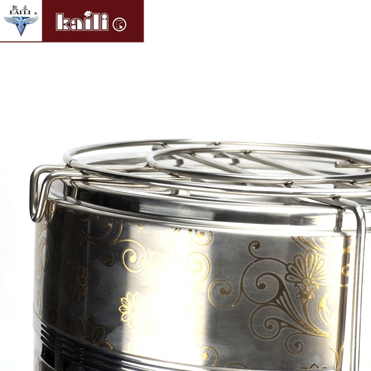 不锈钢双层隔热保温饭盒防溢密封提锅提篮多层便当盒详情图6