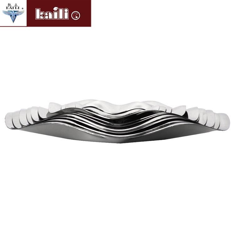 Stainless steel lotus leaf fruit plate, pastry plate, fruit plate tray, creative candy, snack and dried fruit plate details Picture