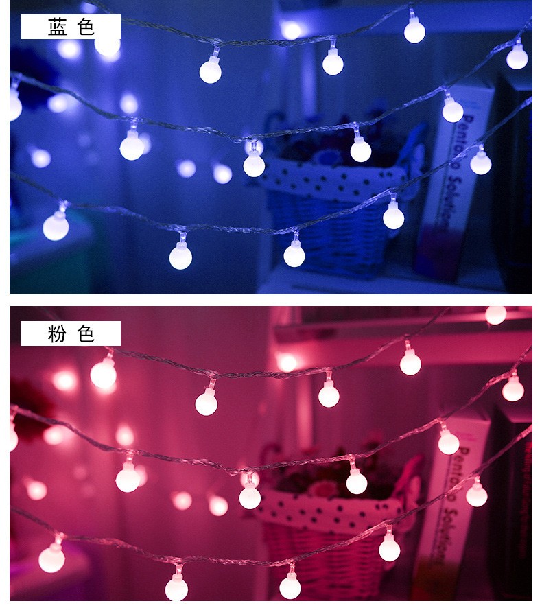 led string lights, usb remote control, spherical string lights, battery box, star lights, room Christmas decoration, outdoor starry sky colored lights detail image 5