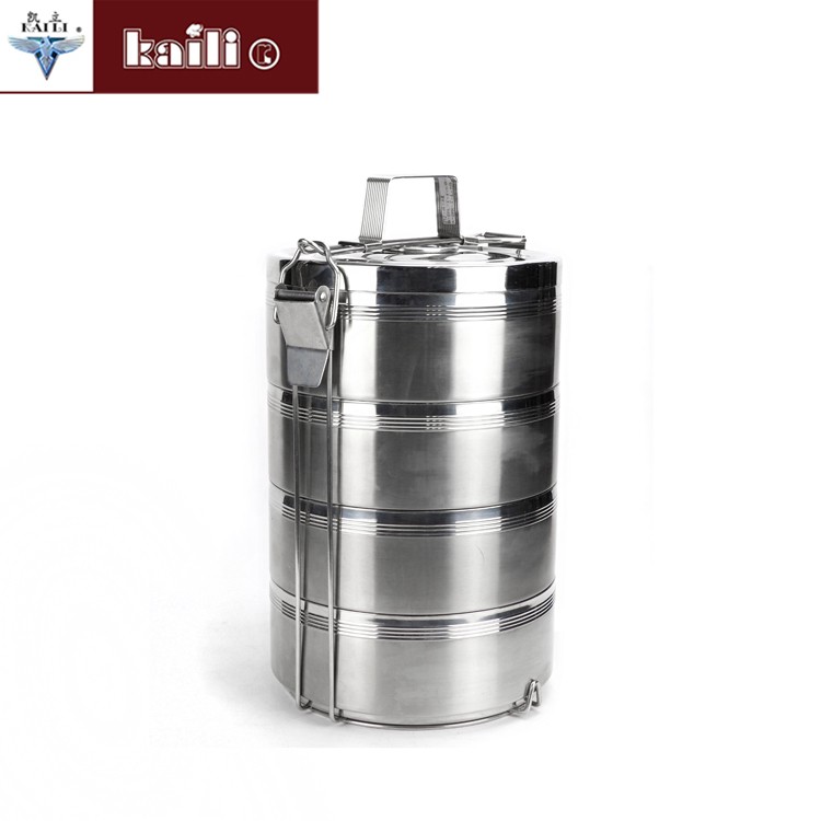 不锈钢双层隔热保温饭盒防溢密封提锅提篮多层便当盒详情图2