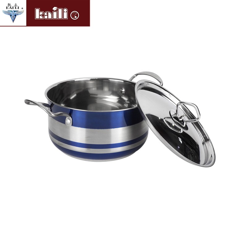 Five-piece set of colorful pot, household porridge pot, soup pot, double-bottom soup pot, induction cooker and gas stove, universal cookware detail image 7