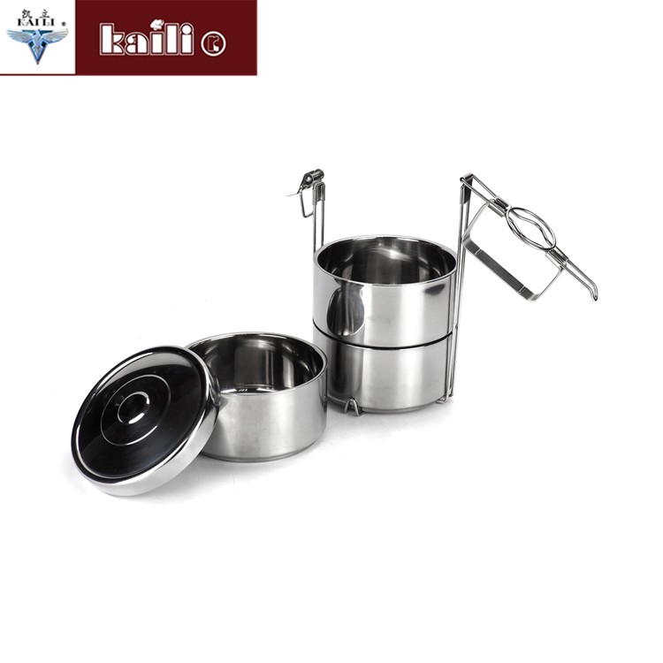 Stainless steel double-layer heat-insulating and heat-preserving lunch box, anti-overflow sealed pot and basket multi-layer bento box detail image 1