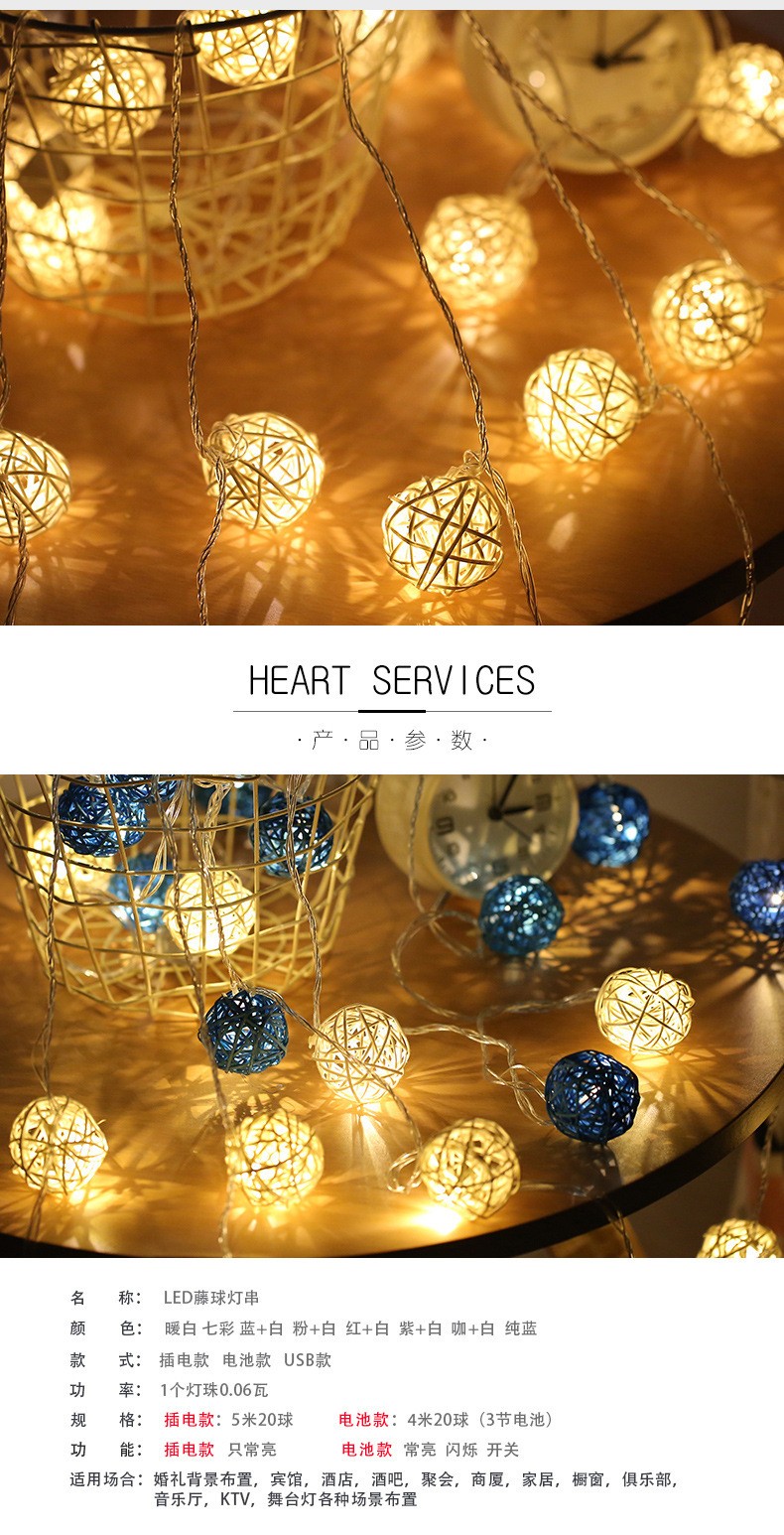 5cm LED light string, Thai sepak takak light string, starry sky light, wedding decorative light, ins Christmas small colorful light string detail image 2