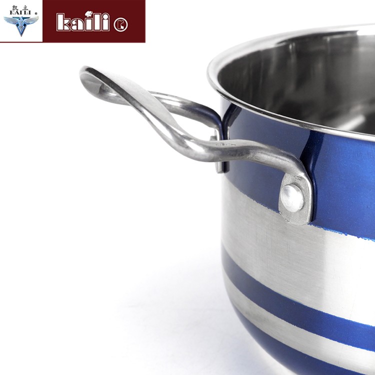 Five-piece set of colorful pot, household porridge pot, soup pot, double-bottom soup pot, induction cooker and gas stove, universal cookware detail image 3