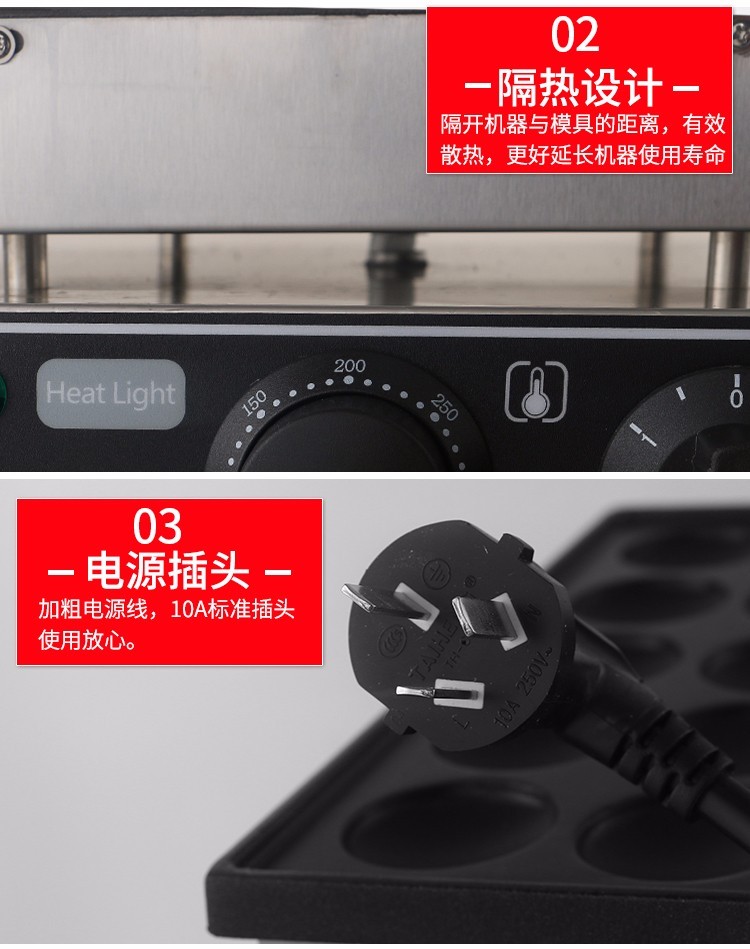 Máquina de muffins FY-2240 horno comercial de gofres máquina de dorayaki 25 agujeros de chapa croquetas torta shower horno detail image 10