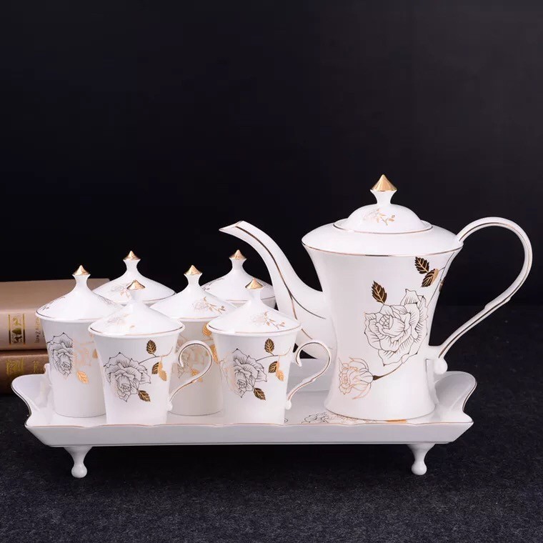 Ceramic water sets, ceramic kettles, ceramic cup LIDS, cups with LIDS, tea sets, coffee sets, gifts, suitable for the living room detail image 2