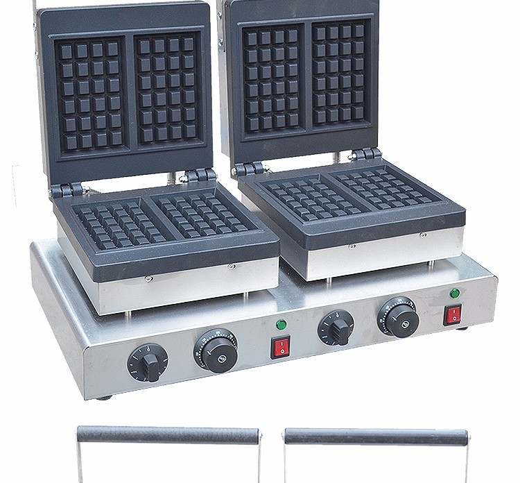 Horno de gofres cuadrado de dos cabezas eléctrico comercial FY-2210-2 máquina de muffins máquina de tartan horno de gofres máquina de hornear de gofres detail image 5