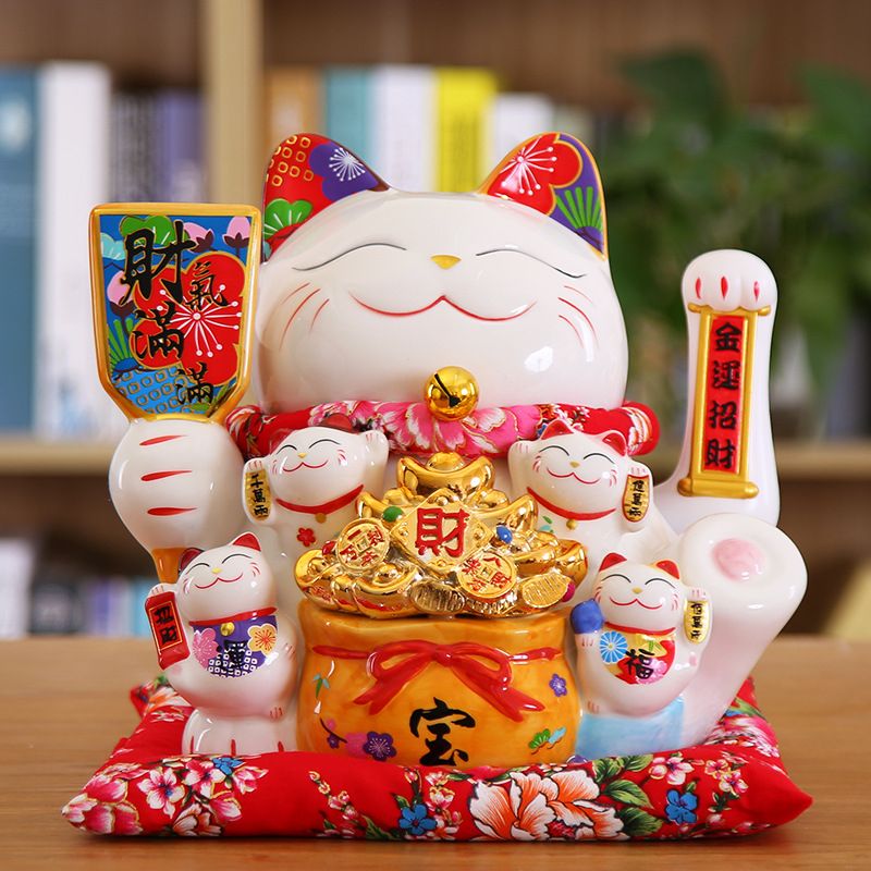Nantai swing cat decoration automatic swing open ceramic electric swing into the cat home living room
