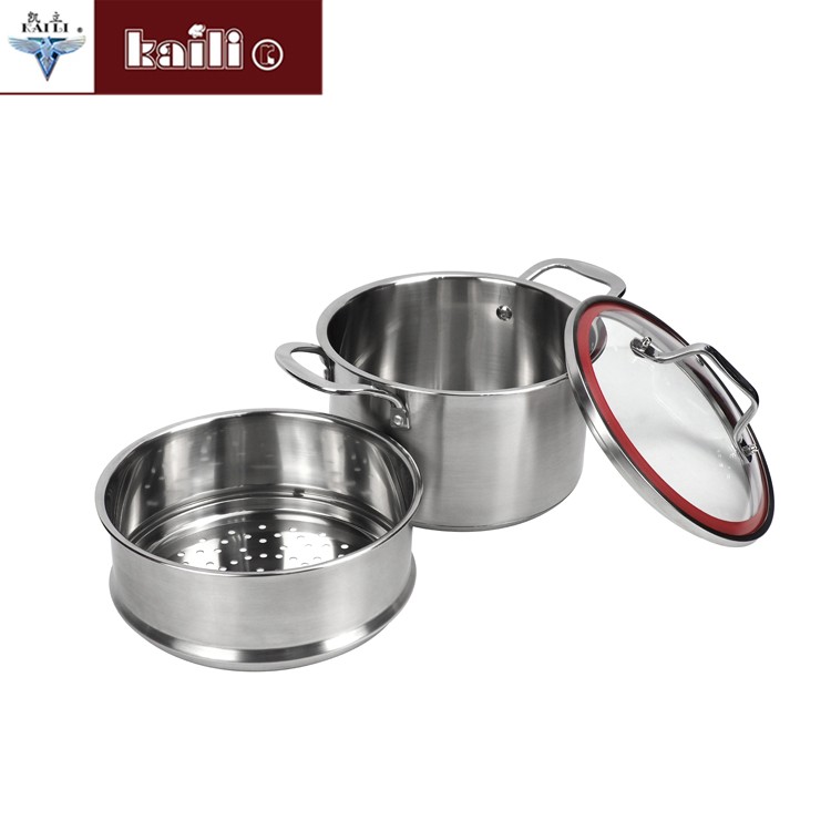 304 stainless steel double-bottom steamer, double-layer multi-purpose steamer, thickened household steamed buns and mantou multi-purpose pot detail image 1