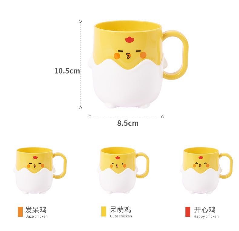 Wholesale of 2021 popular cartoon yellow chicken toothbrush cups, fashionable and cute household toothbrush cups for washing, brushing and rinsing detail image 7