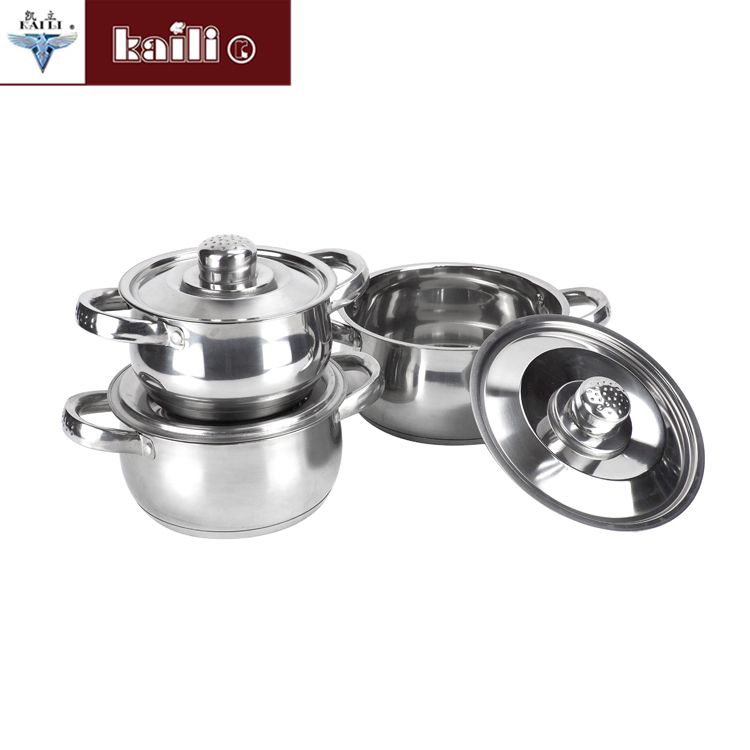 Stainless steel five-piece set pot, household porridge pot, soup pot, double-bottom soup pot, induction cooker, gas stove, universal cookware details Picture