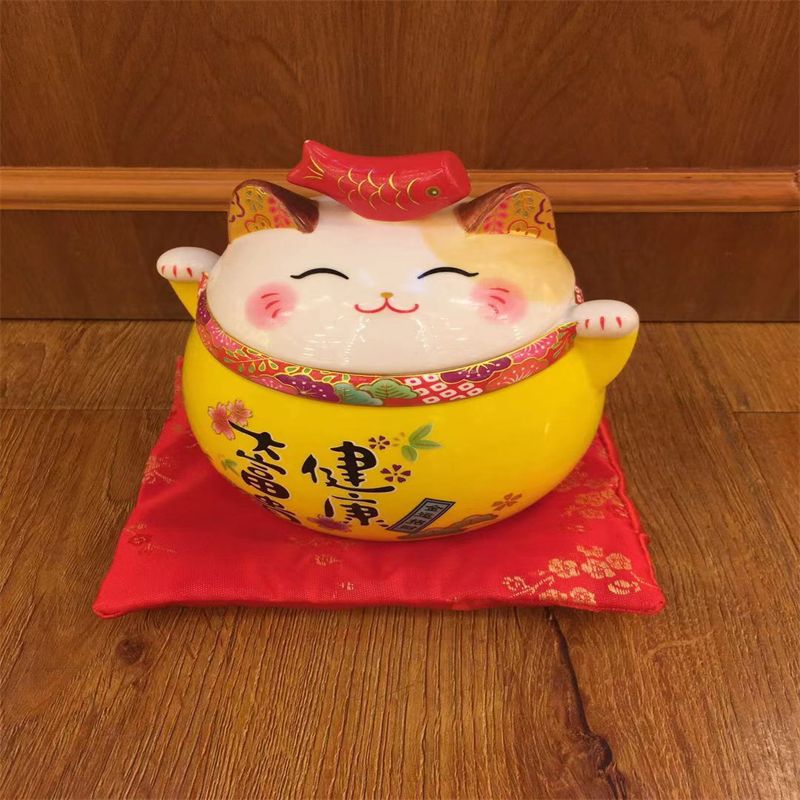 南泰黄色可爱福入密封罐客厅办公室干果糖果茶叶均可摆放