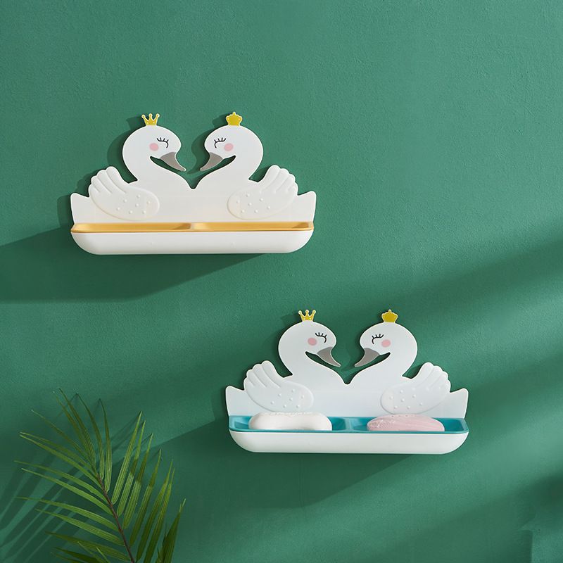 Little Swan cartoon soap box, bathroom wall-mounted soap box, creative household bathroom plastic soap box wholesale details Picture