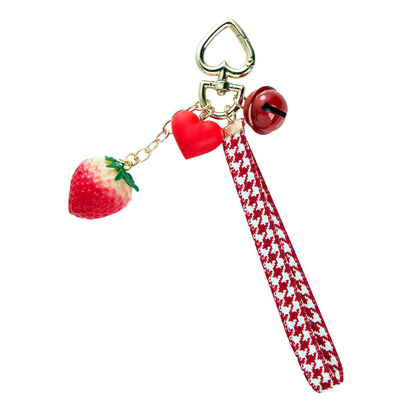 Three-piece keychain Strawberry lovely heart series
