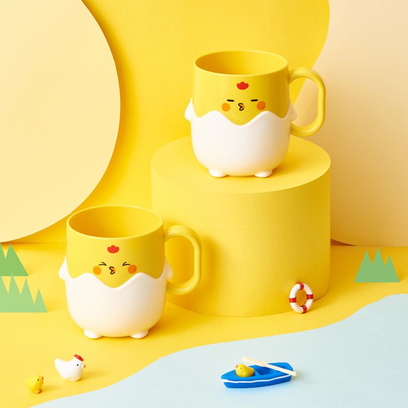 Wholesale of 2021 popular cartoon yellow chicken toothbrush cups, fashionable and cute household toothbrush cups for washing, brushing and rinsing Specification image