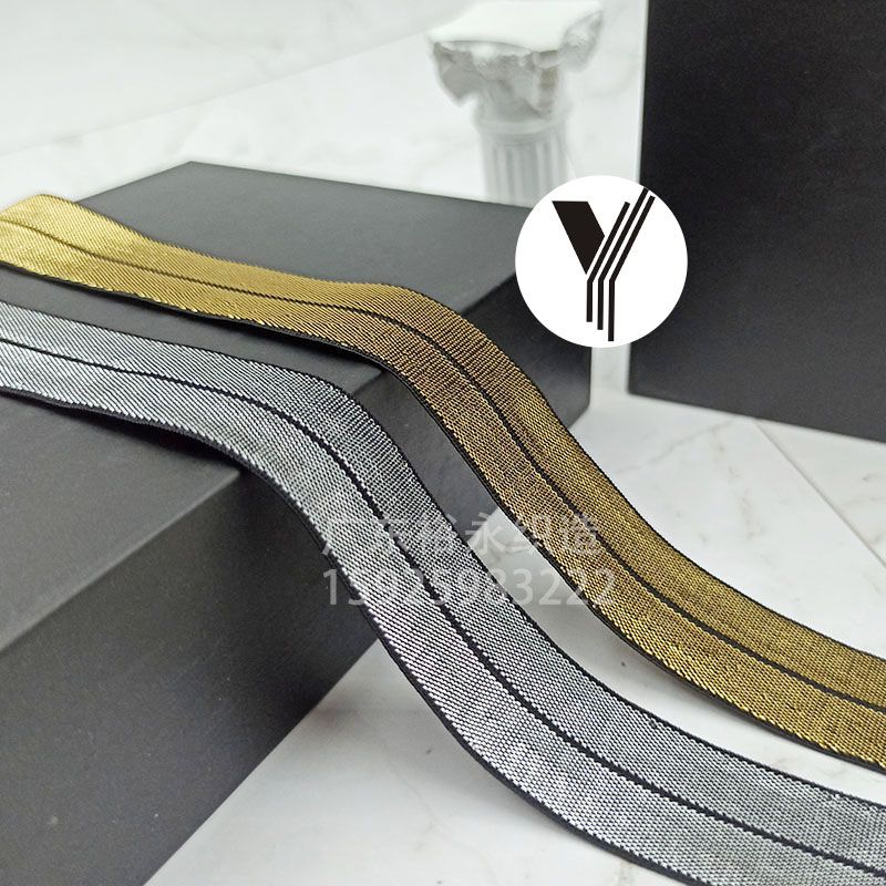 Factory Direct Sales Of Gold And Silver Onion Folded Elastic Band Hair Accessories Gold And Silver Silk Bag Side Band Culottes Clothing Accessories Ribbon details Picture