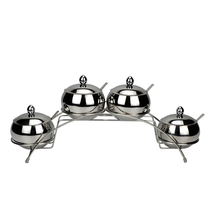 304不锈钢四味调味盒调味架家用调味罐味精鸡精罐亮光加大加厚详情图1