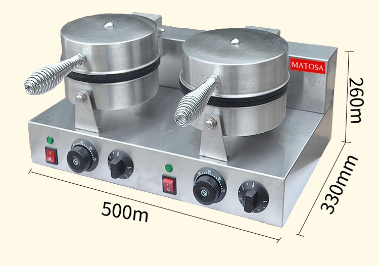 Waffle de doble cabeza en forma de corazón FY-2207B-2 horno de waffle eléctrico comercial para hornear muffins máquina de snacks detail image 1