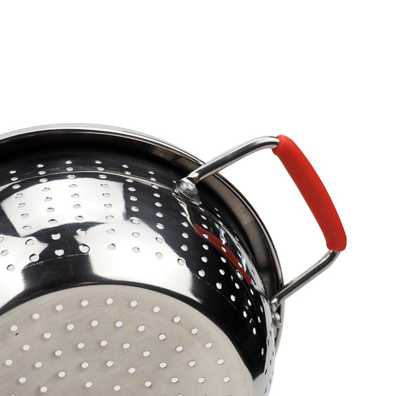 Stainless steel thickened double-handled small hole fruit basket, vegetable washing basin, draining basket, multi-purpose kitchen basket Item Picture