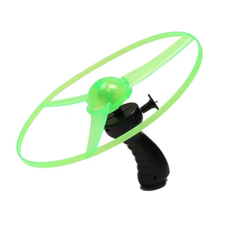 Luminous rotating flying saucer