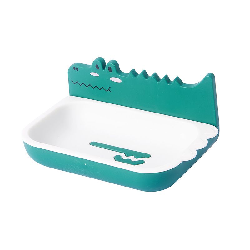 Creative little crocodile cartoon soap box, wall-mounted soap box for home bathroom and washroom, simple plastic soap box Item Picture