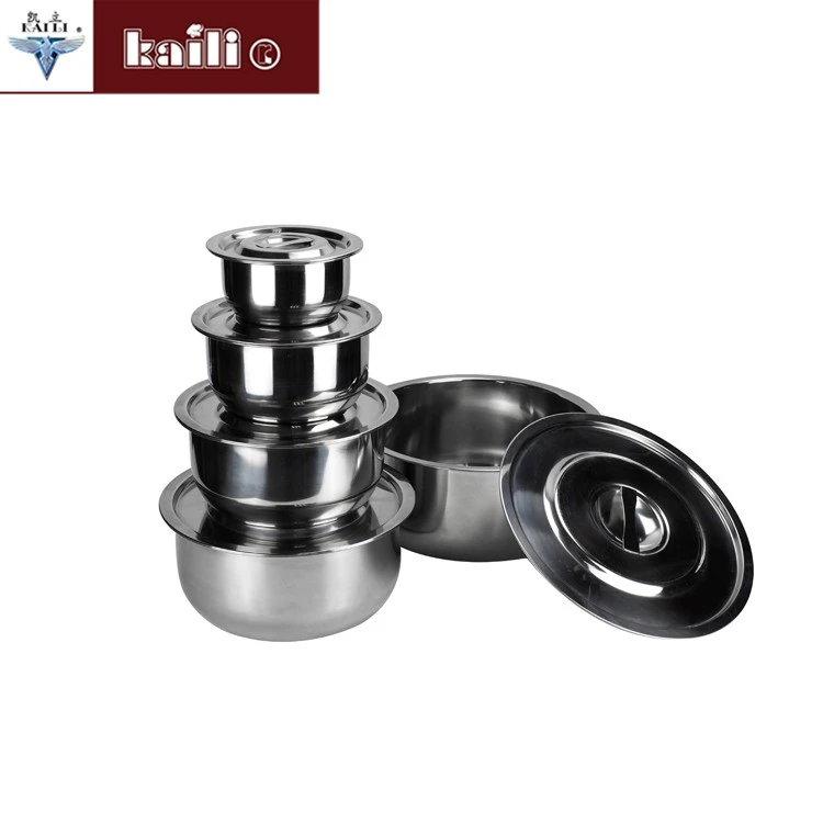 A set of 5-piece stainless steel cooking pot with a colorful lid detail image 4