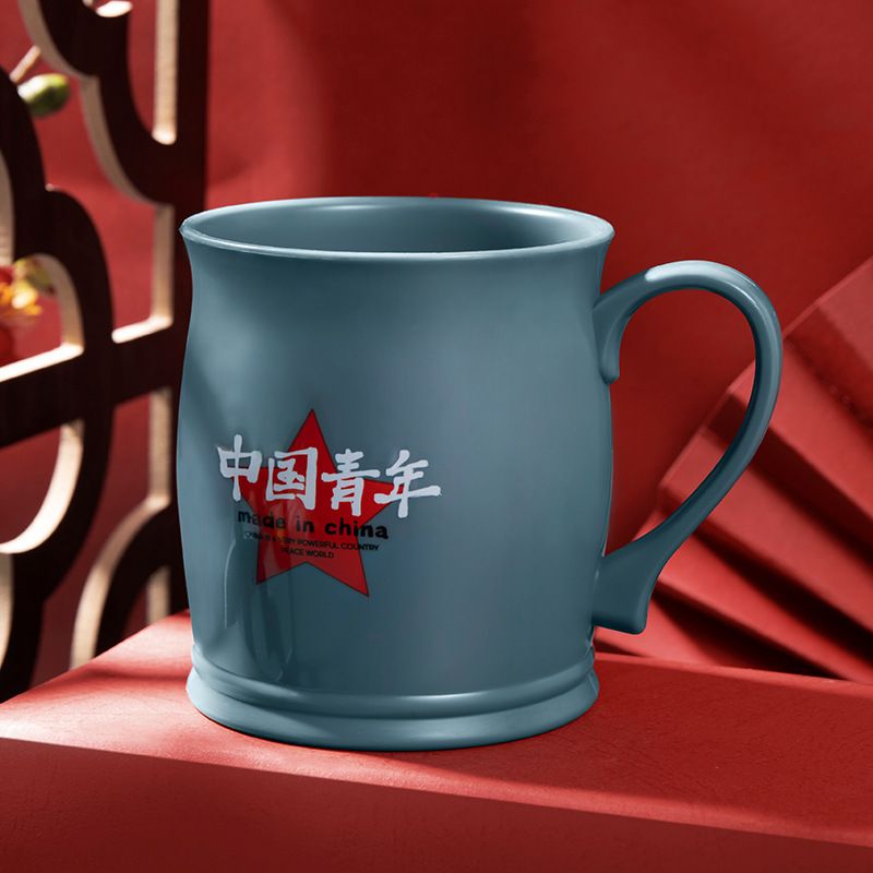 New creative and trendy water cup, simple household plastic mug gift, Chinese-style retro and nostalgic national trend cup details Picture