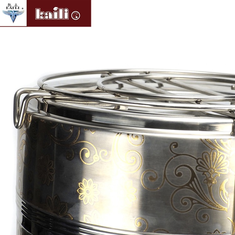 不锈钢双层隔热保温饭盒防溢密封提锅提篮多层便当盒详情图9