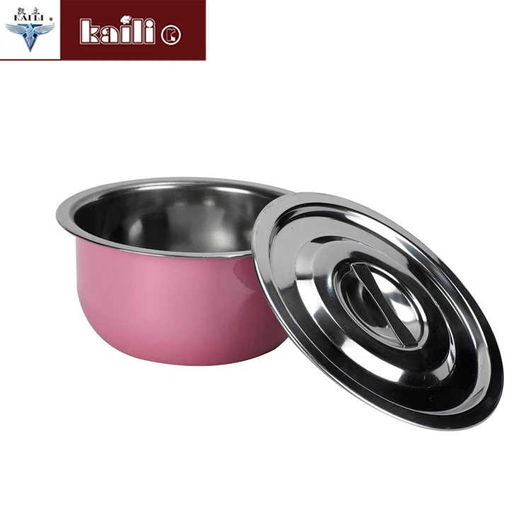 A set of 5-piece stainless steel cooking pot with a colorful lid detail image 6