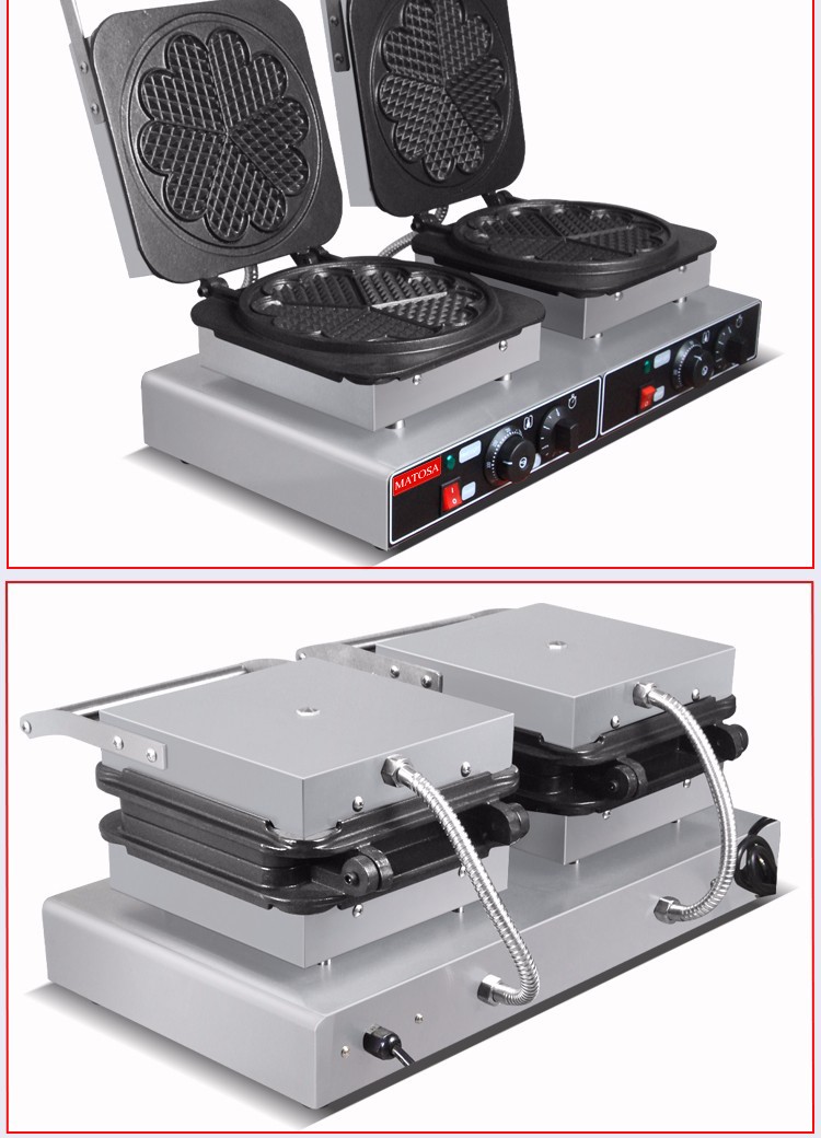 Commercial double-head heart-shaped waffle oven FY-2280X-2 electric waffle commercial baking machine equipment detail image 10