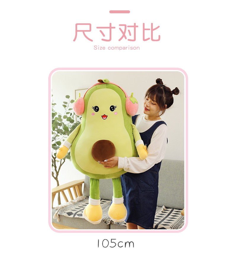 2022 New cute birthday gifts for boys and girls: Headphones, avocados, 105cm pink strawberries, bedroom bed plush toys, wedding wholesale pic 8