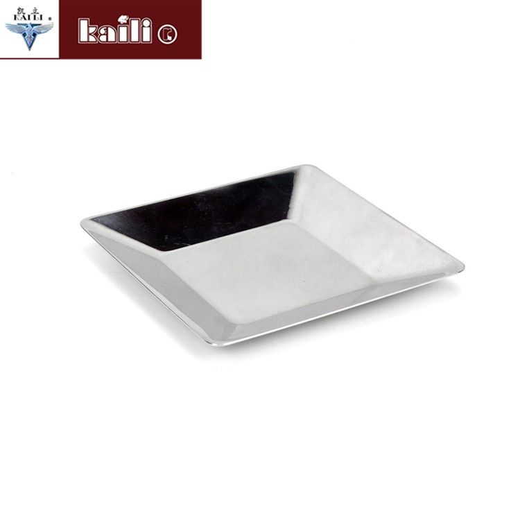 Stainless steel square plates, living room hotel fruit plates, cake and pastry plates, candy plates, craft plates detail image 2