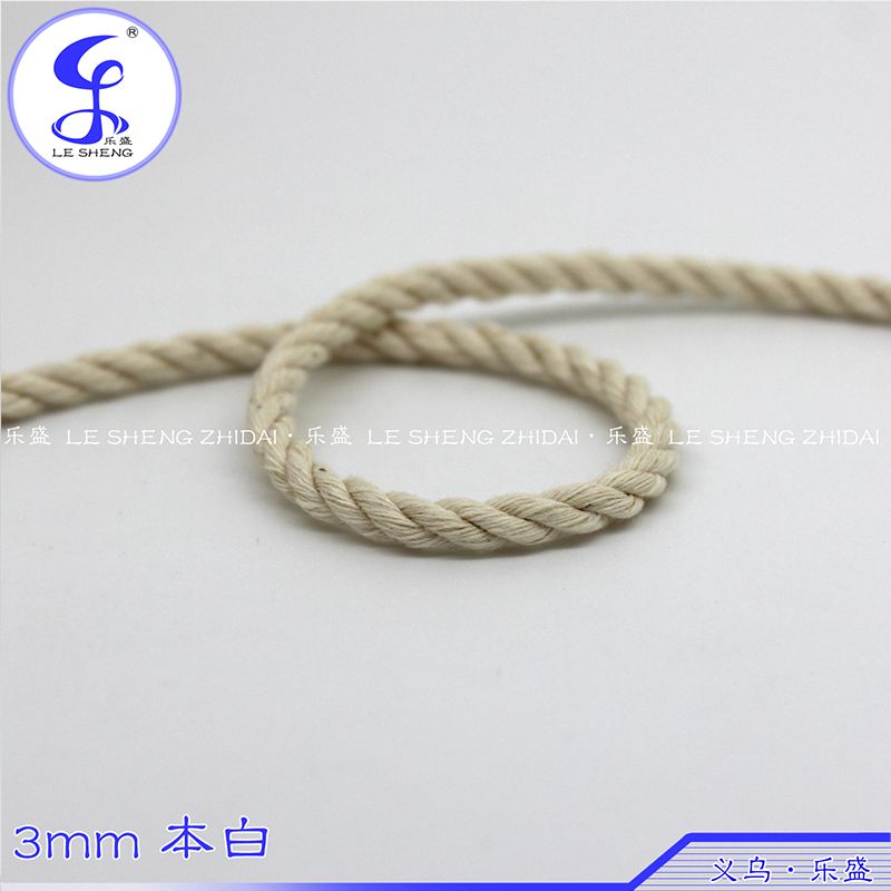 3Mm21s White Three Strands Twisted Rope Hand-Made Rope Tapestry Decorative Rope Draw Rope Plain Chicken Pure Cotton String Item Picture
