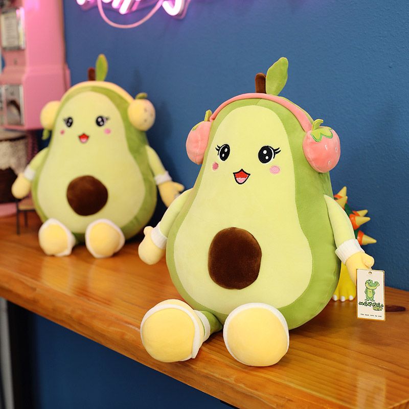 2022新款男女生可爱生日礼物耳机牛油果105cm粉草莓卧室床上毛绒玩具婚庆批发