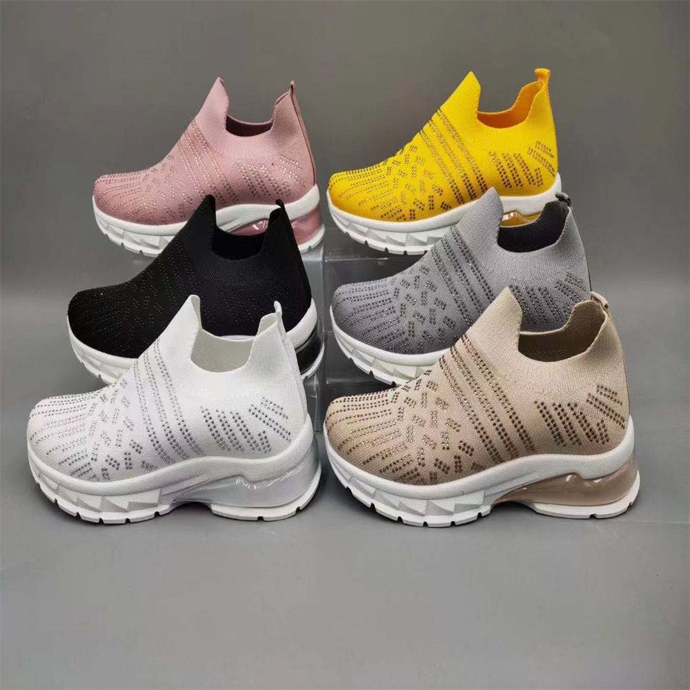 New Foreign Trade Breathable Soft Sole Running Shoes Korean Version Of Casual Flying Woven Sports Shoes Wholesale Burst 76
