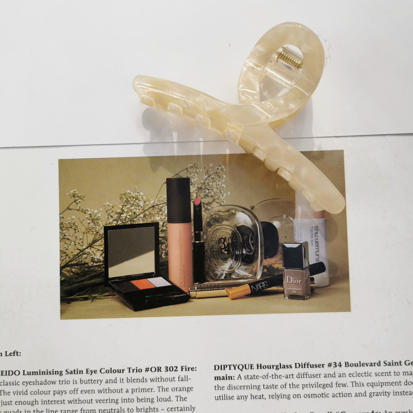 连体醋酸一字抓简约风发抓