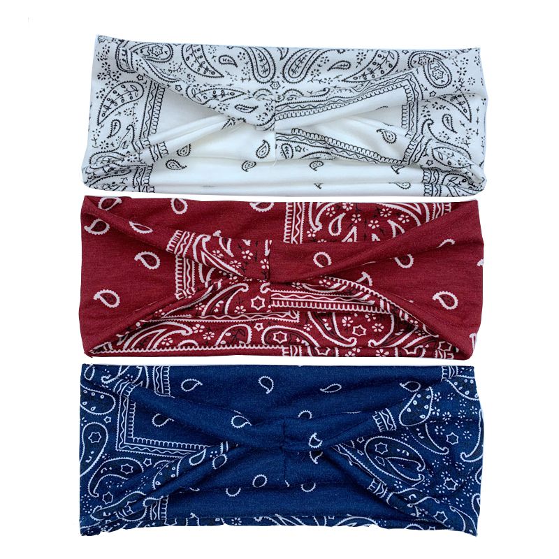 Cashew Flower Wide Edge Elastic Headband Fresh And Cute Accessories All Match Series
